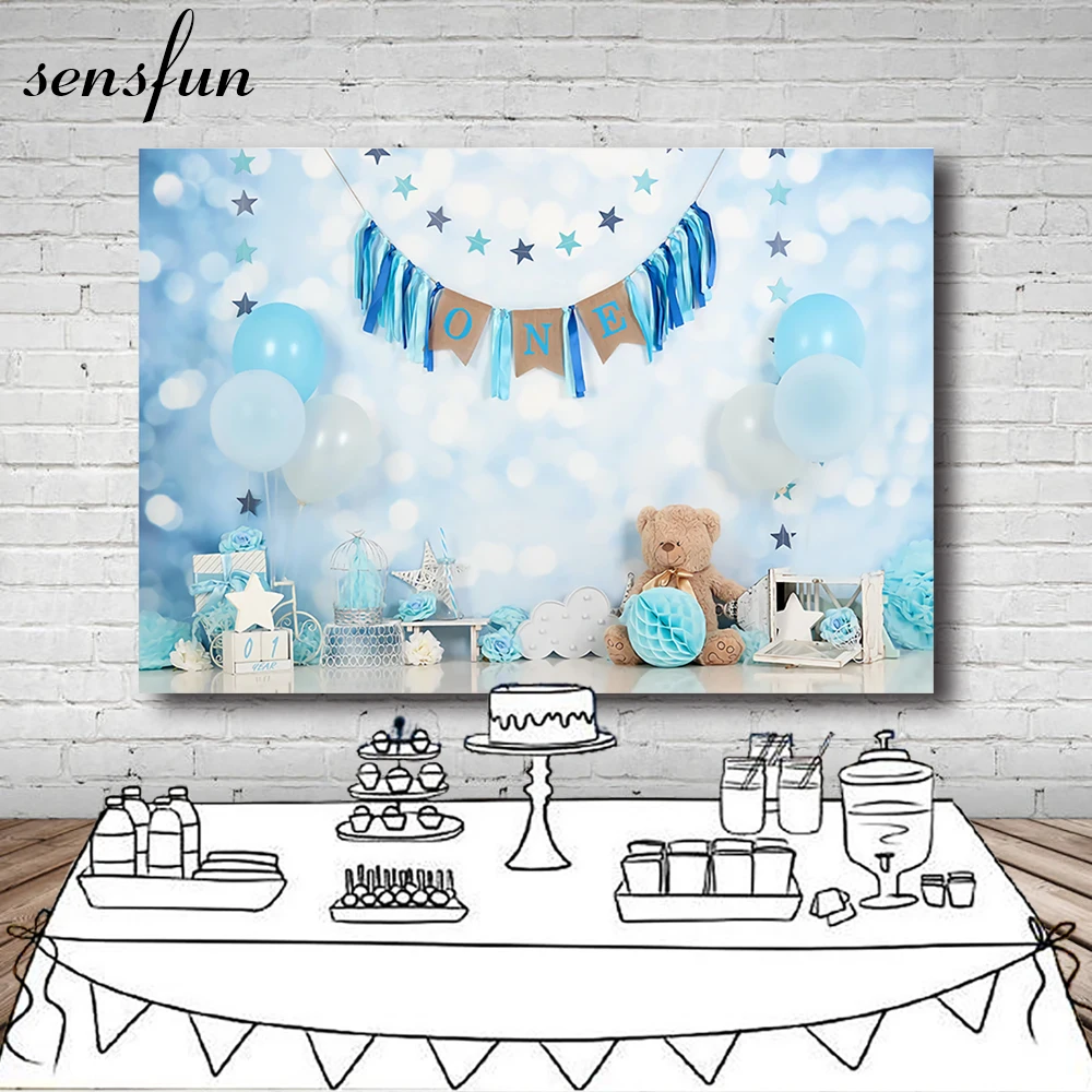 Sensfun фотофоны для детской съемки из Фоны светильник голубых тонах с изображением