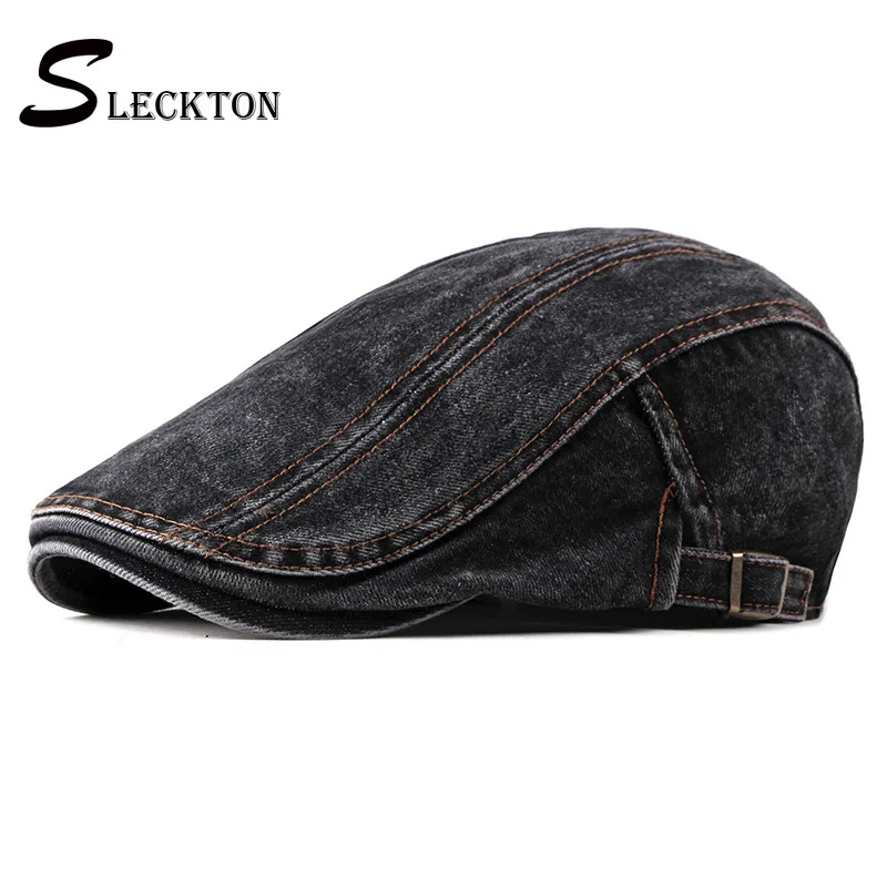 SLECKTON модная кепка Newsboy для мужчин повседневные джинсовые береты мужские Gorras