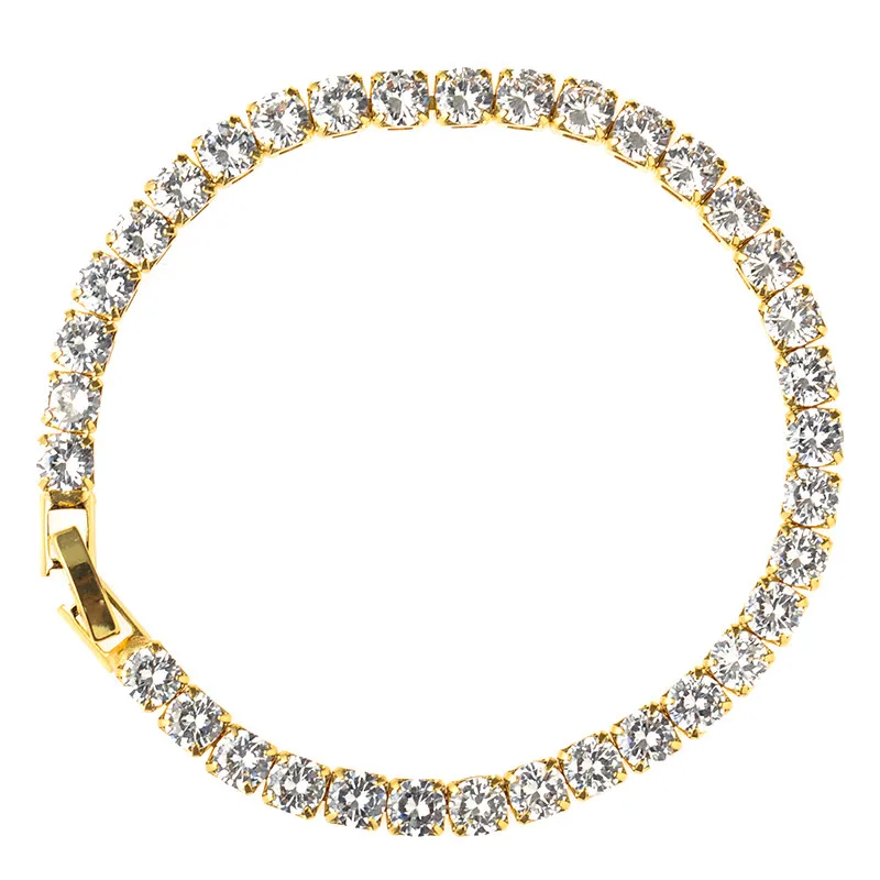 

Европейский и американский модный бренд ювелирных изделий циркониевая круглая теннисная цепочка хип-хоп браслет для мужчин женщин пара бр...