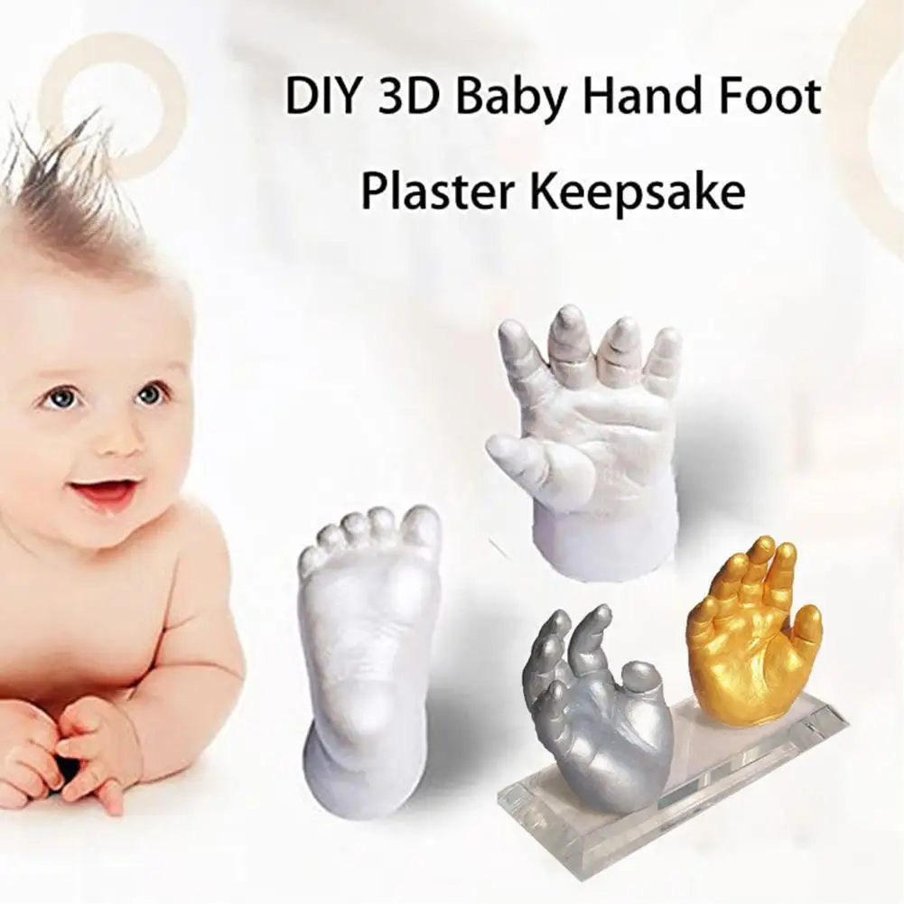 

3D Baby Hand Print Foot Baby Casting Keepsake Kit Handprint Footprint Baby Growth DIY Plaster Mold Souvenirs Home Decoration