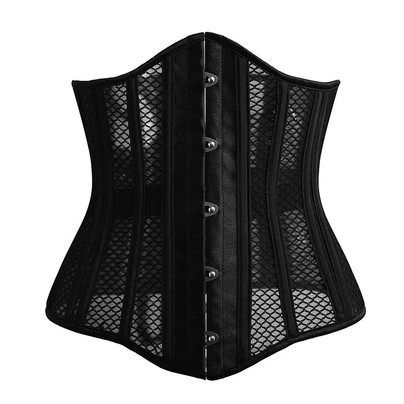 2 Новинка Burlesque женский двойной стальной корсет с косточками из сетчатой дышащей сетки с регулировкой талии под грудью сексуальный Бюстье Femme Корсет сексуальный эротический - Цвет: 2