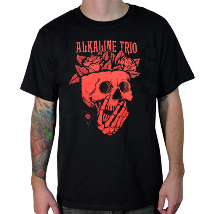 Три Alkaline череп розы футболка S M L Xl 2Xl новая брендовая Повседневная модная с