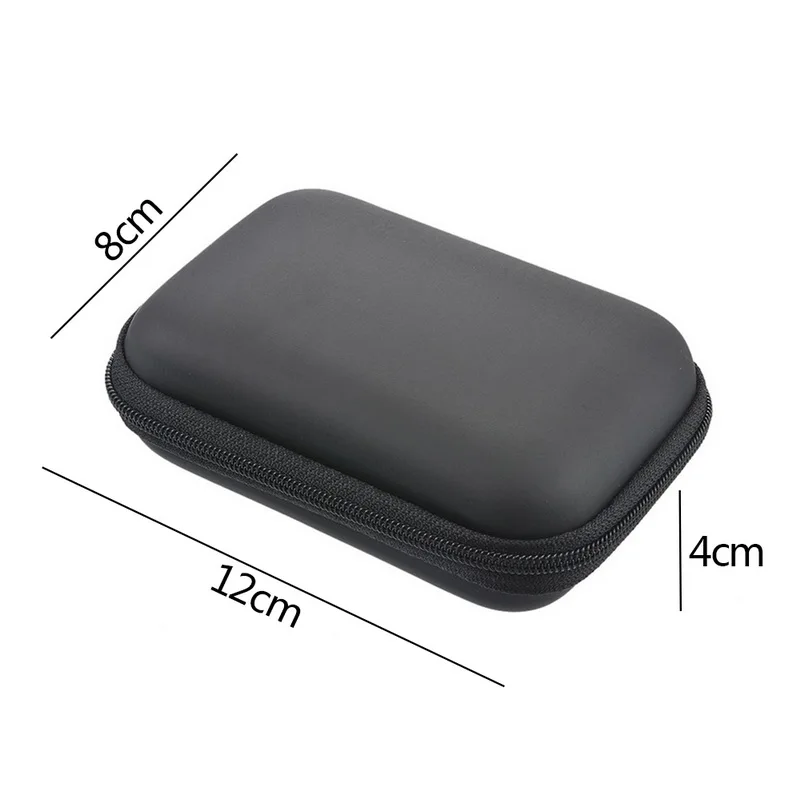 Black 12x8cm Чехол для наушников с монеткой, защитная коробка для хранения, цветные наушники чехол для путешествий, сумка для хранения наушников, кабель для передачи данных, зарядное устройство - Цвет: Black 12x8cm
