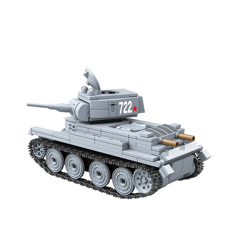 

WW2 Military Soviet Russia SU-76M BT7 KV2 Heavy Tank Model Building Blocks City Soldier Army Bricks Toys For Children