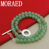 woman pearl necklace fashion 925 sterling silver green beaded necklace for women mom fine charm jewelry