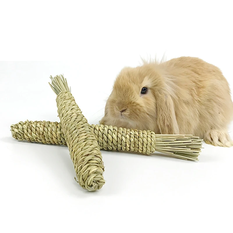 

Rabbit Chew Toys Grass Woven Natural Rabbit Chew Carrot Rabbit Chew Sticks Small Animals Grinding Teeth Supplies