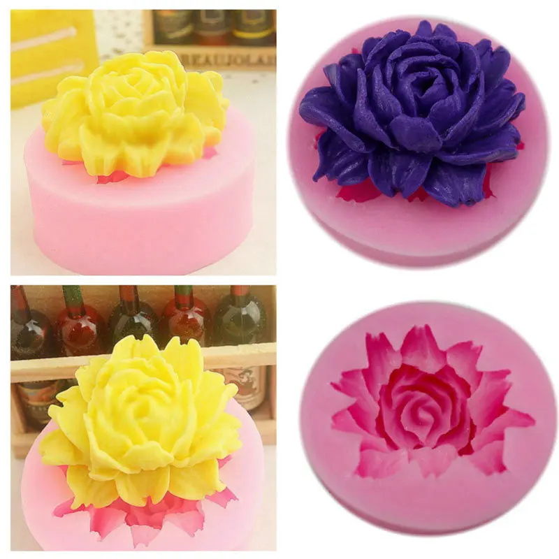 Модная форма для торта силиконовая шоколада помадки розы цветов большая