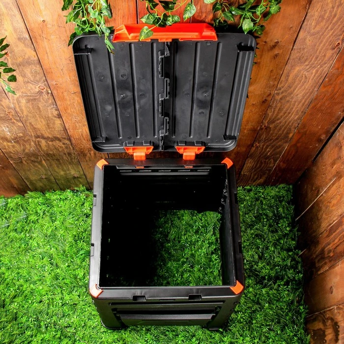 Компостер пластиковый 320 л с крышкой 65 × 75 см черный |