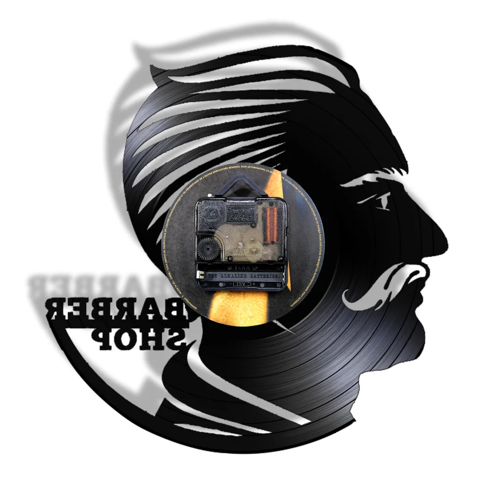 Часы для парикмахерской с виниловой пластиной подарок парикмахера в стиле ретро