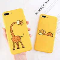 yellow giraffe phone case for iphone 7 8 6s plus se 2 for iphone 11 12 13 pro max x xs max xr silicone cover cute cartoon case