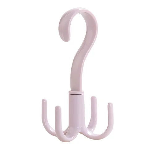 

5 Pce Indoor Swivel Hook Multifunctional Wardrobe Bag Hook Plastic Four-claw Coat Hook for Tie Scarf Silk Scarf Shoes 15.5*9.5cm