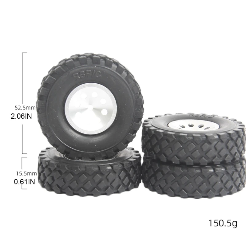 

4pcs Metal Wheel Hub Tires Kit for WPL D12 Drift Mini RC Modified Car 97BC