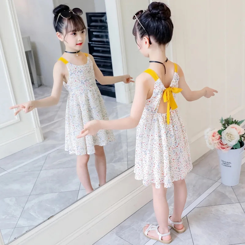 Детское шифоновое платье в горошек на Возраст 3-11 лет без рукавов красного и