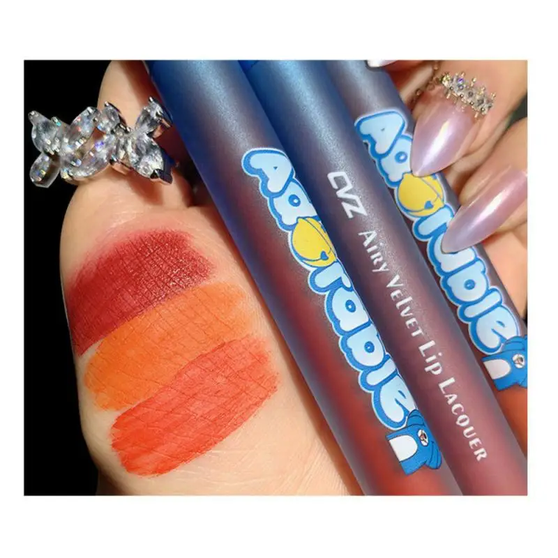 

Матовый бархатный глянцевый блеск для губ для макияжа губ, 6 цветов, модный антипригарный блеск для губ, водостойкая грязь, стойкая, нежная, к...