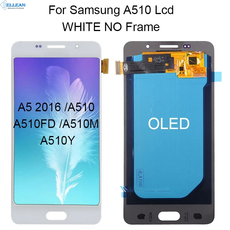 Dinamico Акция A5 ЖК-дисплей для samsung Galaxy A510 Lcd A510F дисплей кодирующий преобразователь сенсорного экрана в сборе с рамкой - Цвет: OLED White No Frame