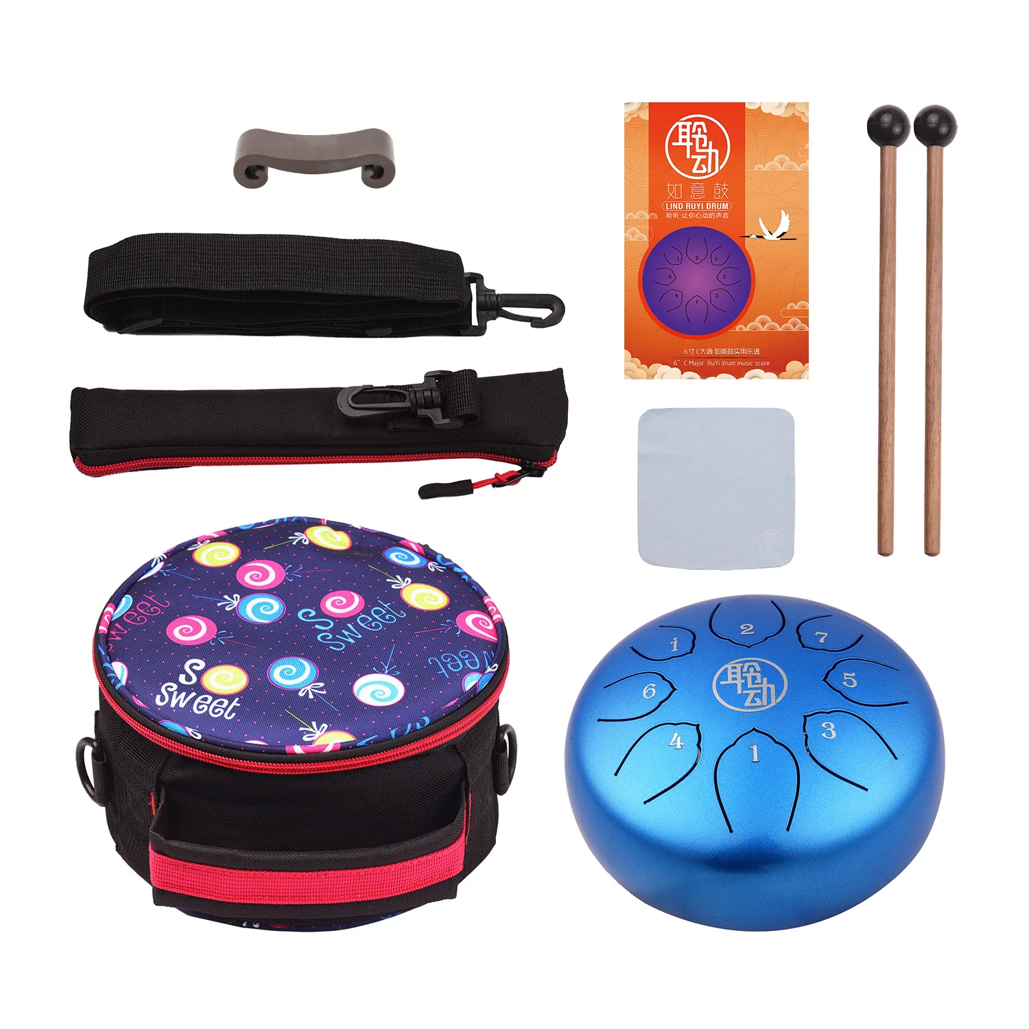 6 дюймов Сталь язык барабан Handpan барабана 8-заметки с ключом ударный инструмент