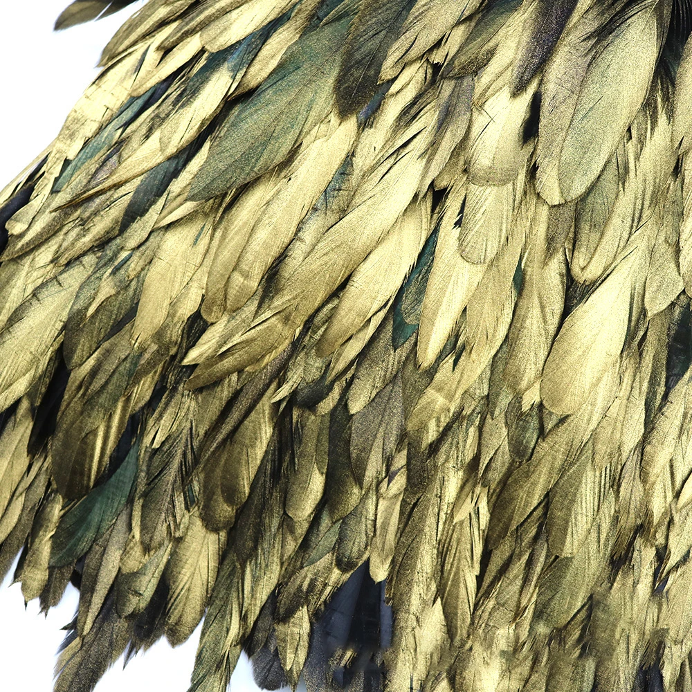 

1M Golden Feathers Ribbon Frigne Fluffy Cloth Edge DIY Stage Performance Props Clothing Shawl Wings Jewelry Juju Hat Decoration