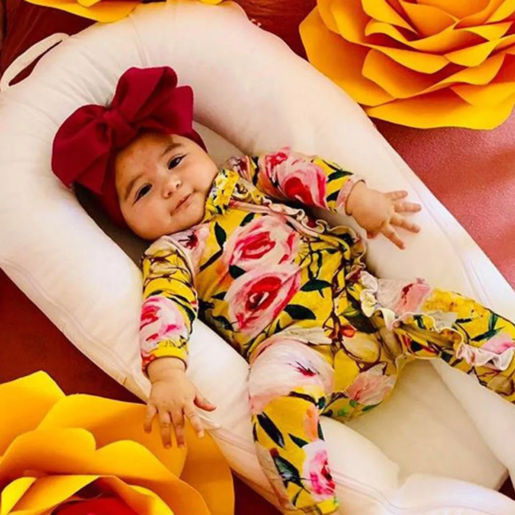 Newborn Infant Baby Girl Boy Footed Sleeper Romper Headband Clothes Outfits Set winter romper jumpsuit