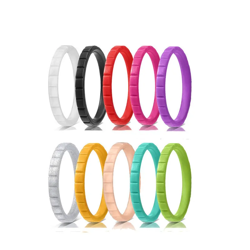 10 шт./лот Экологичные обручальные силиконовые кольца для женщин и мужчин на палец