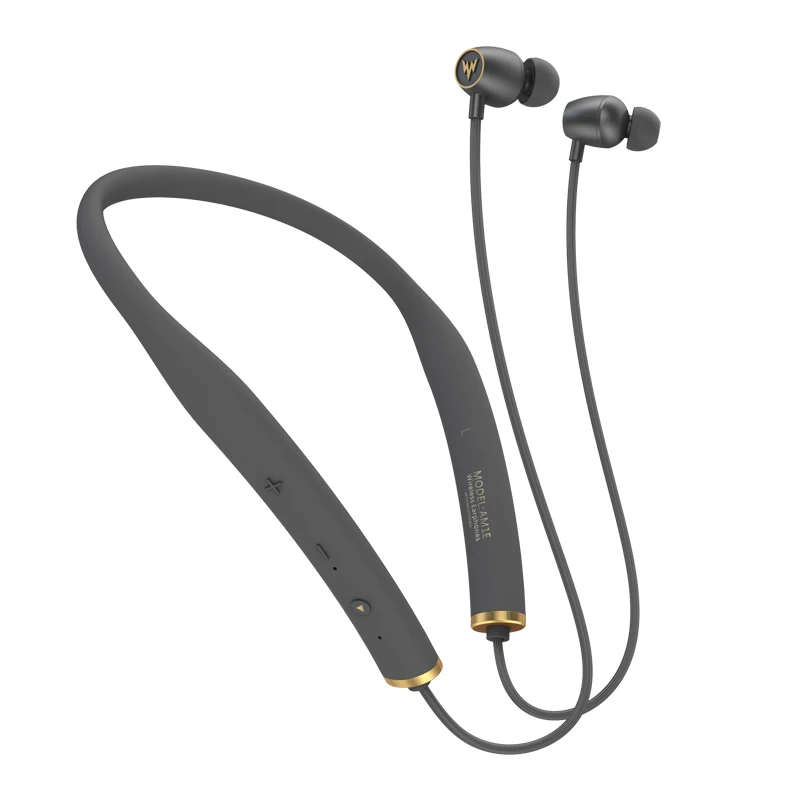 EAR-AM1E-Grey Whizzer AM1E HiFi беспроводные Bluetooth наушники, водонепроницаемые шейные наушники с микрофоном, управление для Android IOS, 15hrs, рабочая Спортивная гарнитура - Цвет: EAR-AM1E-Grey