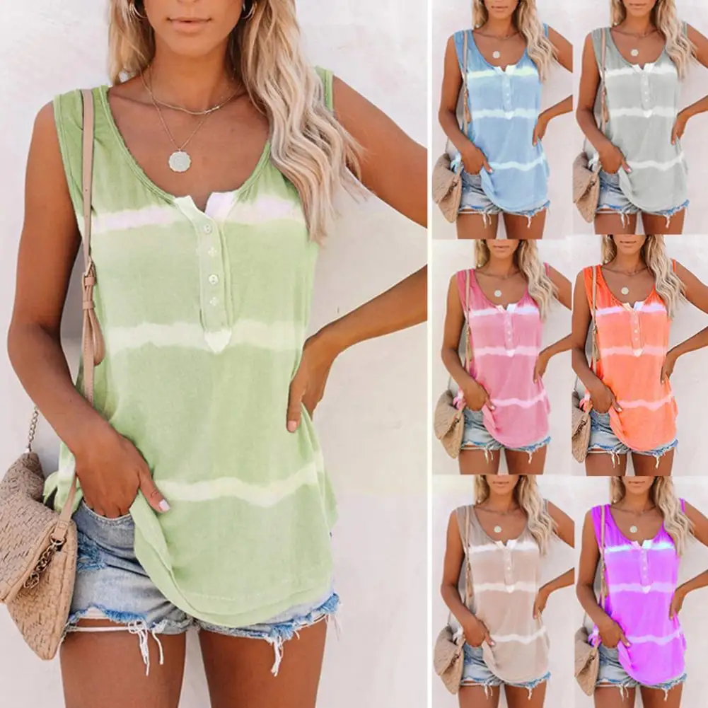 

Shirts Plus Size Tie-dye Sleeveless Tank Casual Regular Basic Casual Party Fashion Holiday Daily Tops 2021 Blouse Sum Y6U7