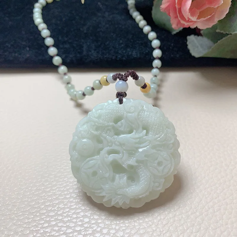 Натуральный нефритовый Подвеска из Мьянмы в виде дракона нефрита ювелирные