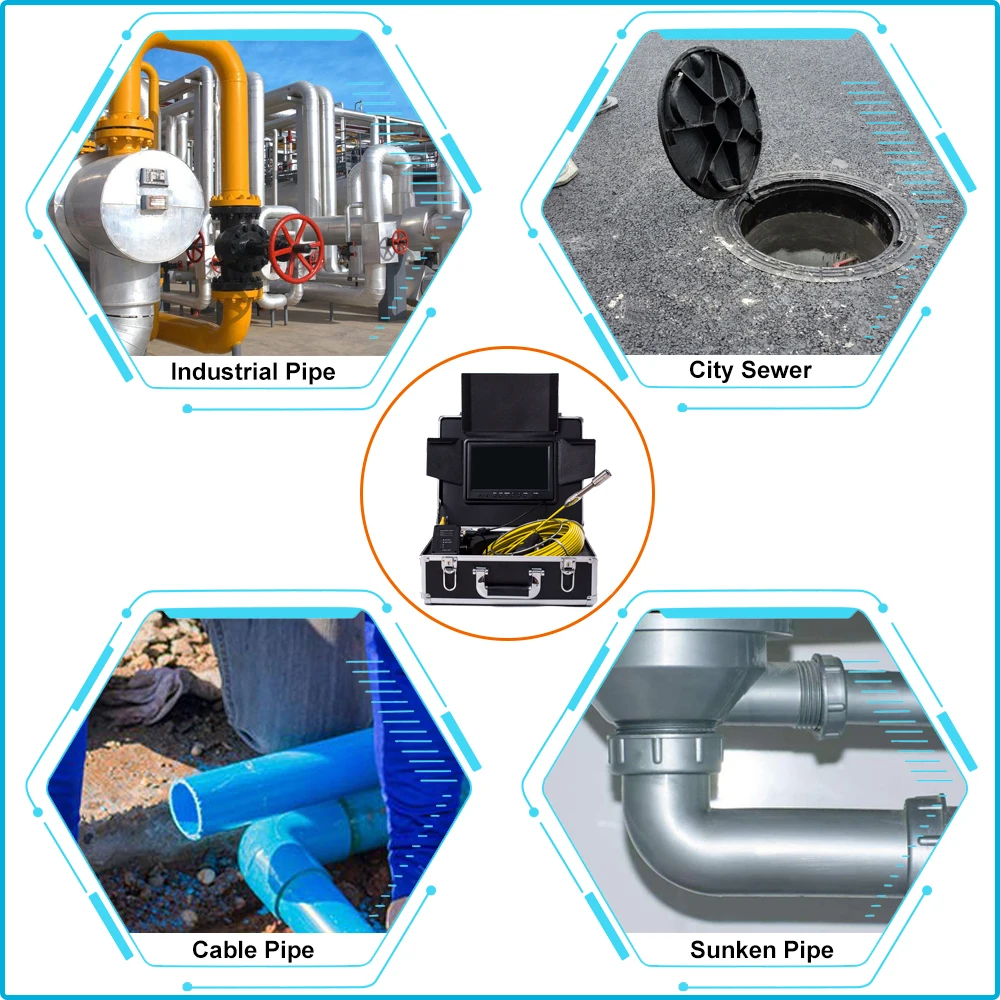 9inch LCD Monitor Pipe Wall Video Inspection System DVR Function With 8GB Card 23mm HD Pipeline Camera 20m Cable Reel | Безопасность и