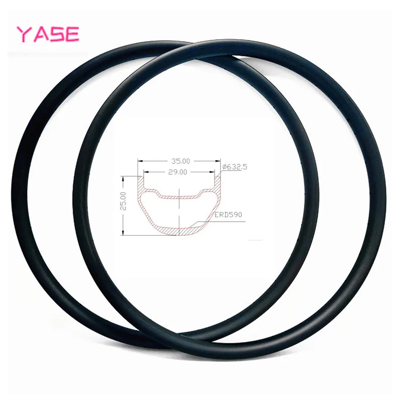 YASE 29er карбоновый mtb дисковый обод 35x25 мм симметричное бескамерное Велосипедное