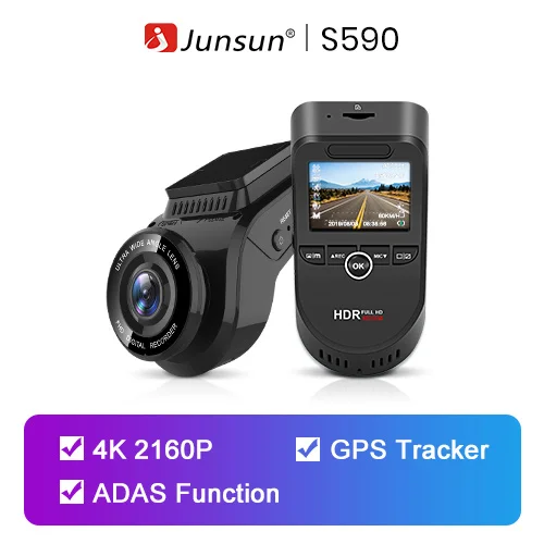 No Wifi No Camera Junsun S590 WiFi 4K видеорегистраторы автомобильные Ultra HD 2160P 60fps gps ADAS авторегистратор камера рекордер sony 323 камера заднего вида 1080P ночное видение - Название цвета: No Wifi No Camera