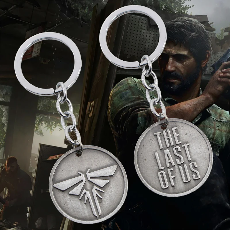 

The Last Of Us 2 Keychain Firefly Logo Letter Dogtag Joel Ellie Vintage Retro Antique Pewter Keyring Key Chain Ring Wholesale