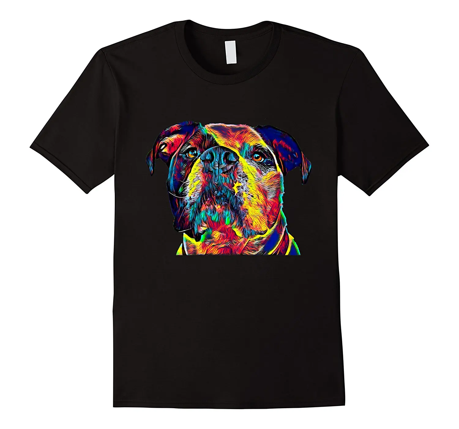 

New Summer Style Printed Cotton O Neck Tee Shirt Short Sleeve Colorful Art American Bulldog Funny T Shirts