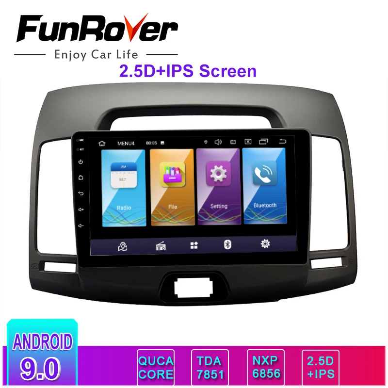 Funrover 2.5D + IPS экран для Hyundai Elantra 2006 2012 автомобильный Радио Мультимедиа Видео плеер