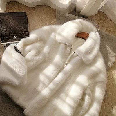 

Top High-end New Style Fashion Women Faux Fur Coat S58 high quality