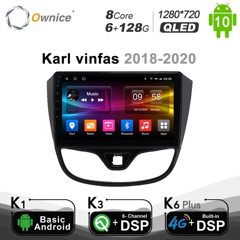 Автомобильное радио 6G + 128G Ownice Android 10 0 для Opel Карл vinfas 2018 2020 мультимедийное видео