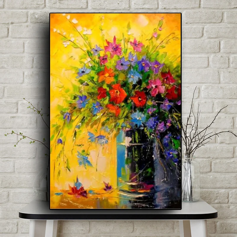 

Bouquet Of Roses Flowers blossom Oil Painting On Canvas Wall Art Poster And Prints Home Decor Picture For Living Room Cuadros