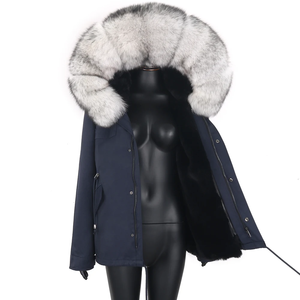 

Ofurtebuy Women Jackets Thick Warm Parkas Natural Fox Fur Coat Women's Coat 2021 Winter Women's Fur Coat Outwear Streetwear