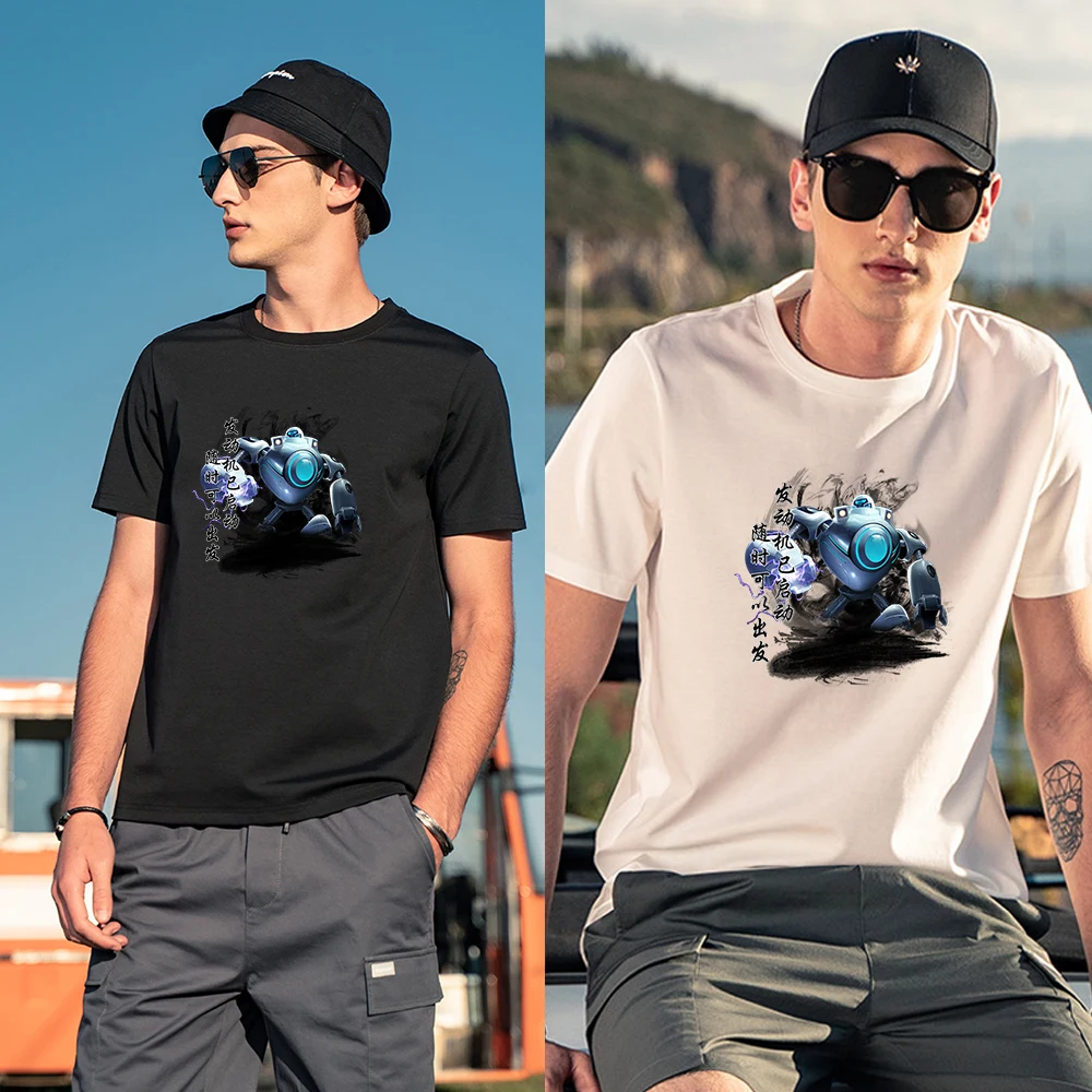 

Cartoon Unisex Fashion Men Printed Boy Cloth Top Short-sleeved T-shirt Summer Clothing Short Tshirt