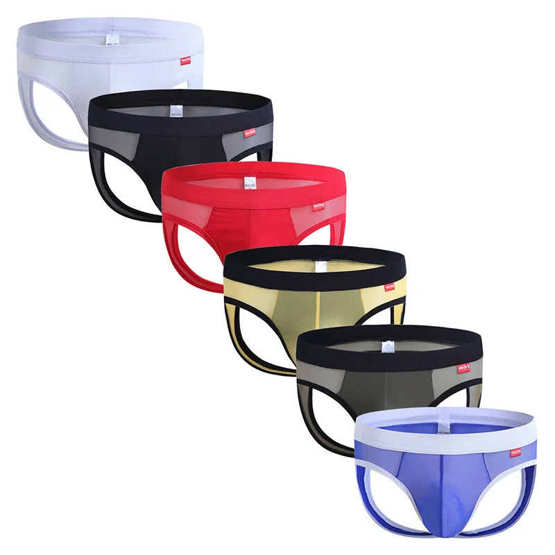 Сексуальное нижнее белье для геев прозрачные сетчатые стринги с открытыми