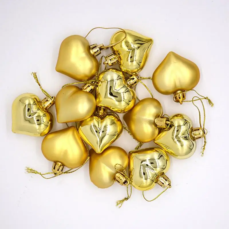 12 шт./упак. подвесные шары в форме сердца украшения для рождественской елки