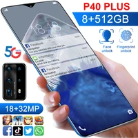 global p40 plus 6 8 inch hd 8gb512gb 14403040 smartphone 4g 5g mtk6889 10 core 18mp32mp 4800mah android10 face finger id