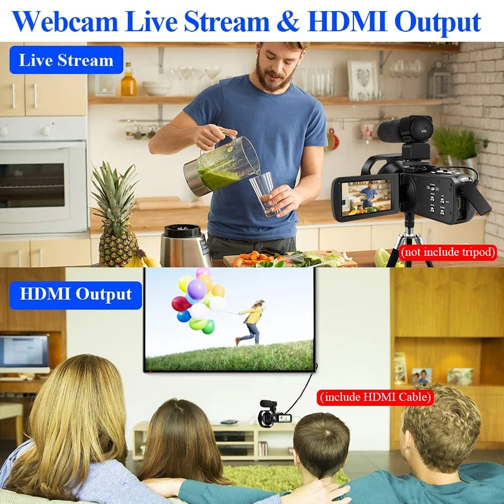 Новая продукция цифровая видеокамера для Youtube 4K 56MP сенсорный экран ночное