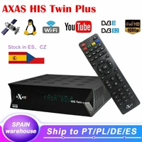 axas his twin plus satellite tv receiver 1080p hd linux enigma2 dual dvb s2 tuners build in wifi openatv tv box e2 fat receiver