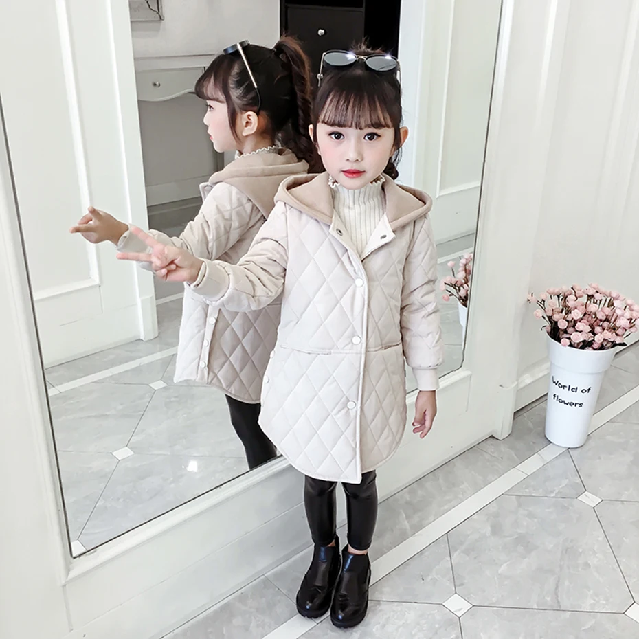 Пальто для девочек пальто с вышитыми буквами плотная теплая хлопковая куртка