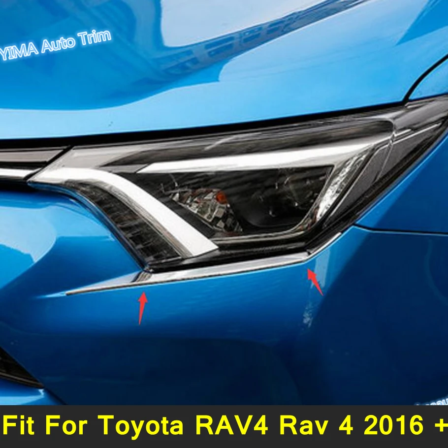 Автомобильный Стайлинг хромированные передние фары лампы полоски для бровей