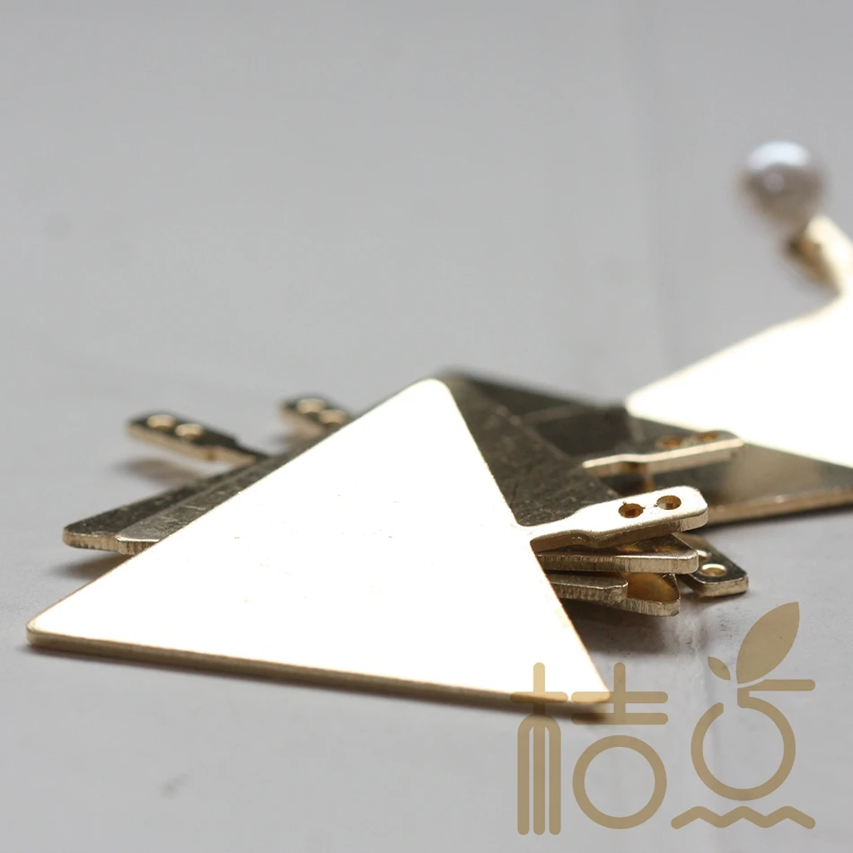 4 шт. необработанные латунные серьги компонент треугольник кулон 34 5x41 2 мм (3841C V