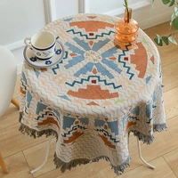 geometric cotton and linen morandi lace tablecloth round decorative shelf table mat