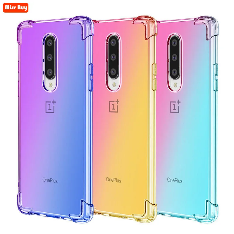 

6.55"For OnePlus 8t Phone Cases Ultra Slim Double Color Gradient Case For One Plus 8t Shockproof Cover For OnePlus8t Fundas 1+8t