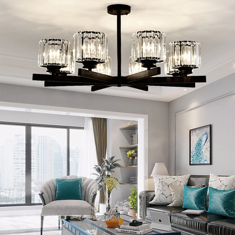 Американский кантри Лофт стеклянный Хрустальный подвесной светильник