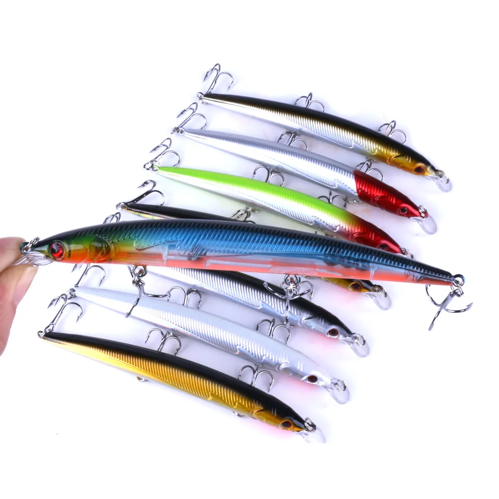 

HENGJIA 1PCS 13.3cm 13.4g Minnow Fishing Lure Wobbler Hard Bait Fishing Tackle 6# Hook 8 colors Available Model