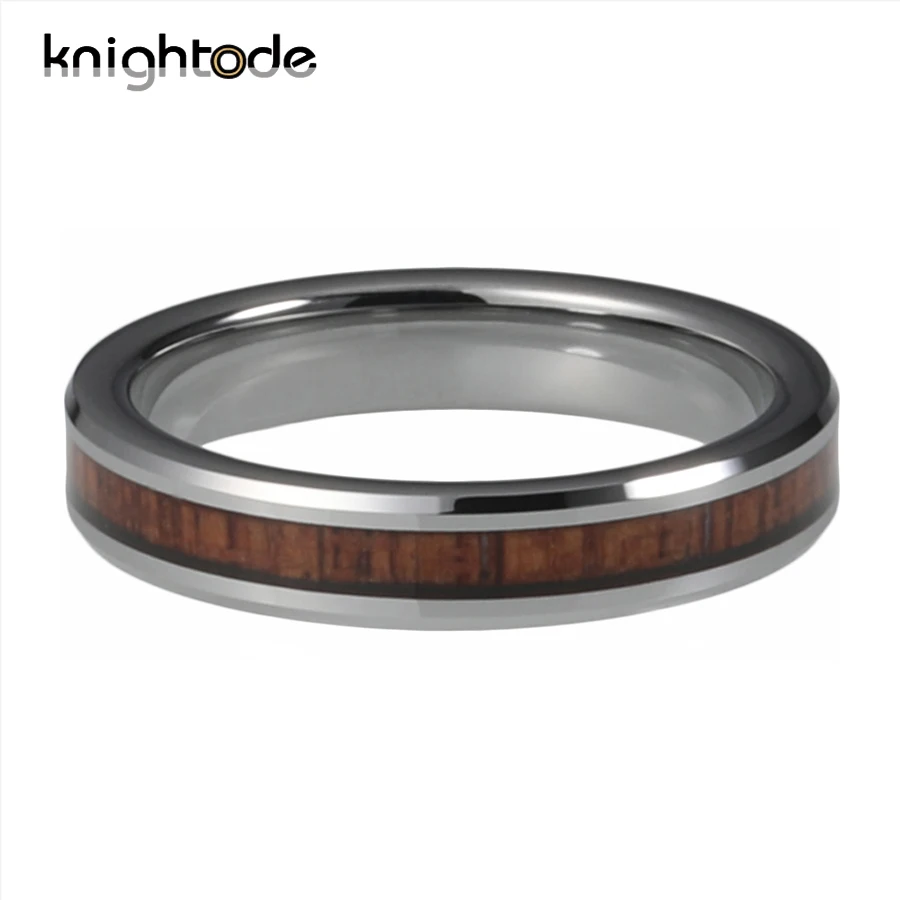 Высококачественное кольцо из карбида вольфрама 4 мм с инкрустацией розового